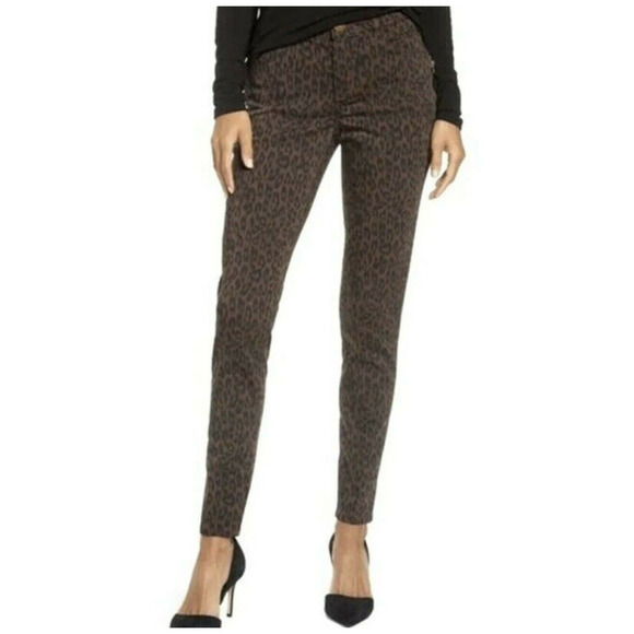 Wit & Wisdom Ab-Solution High Rise Ankle Skimmer Jeans Size 4 Brown Leopard NWT - Picture 2 of 6